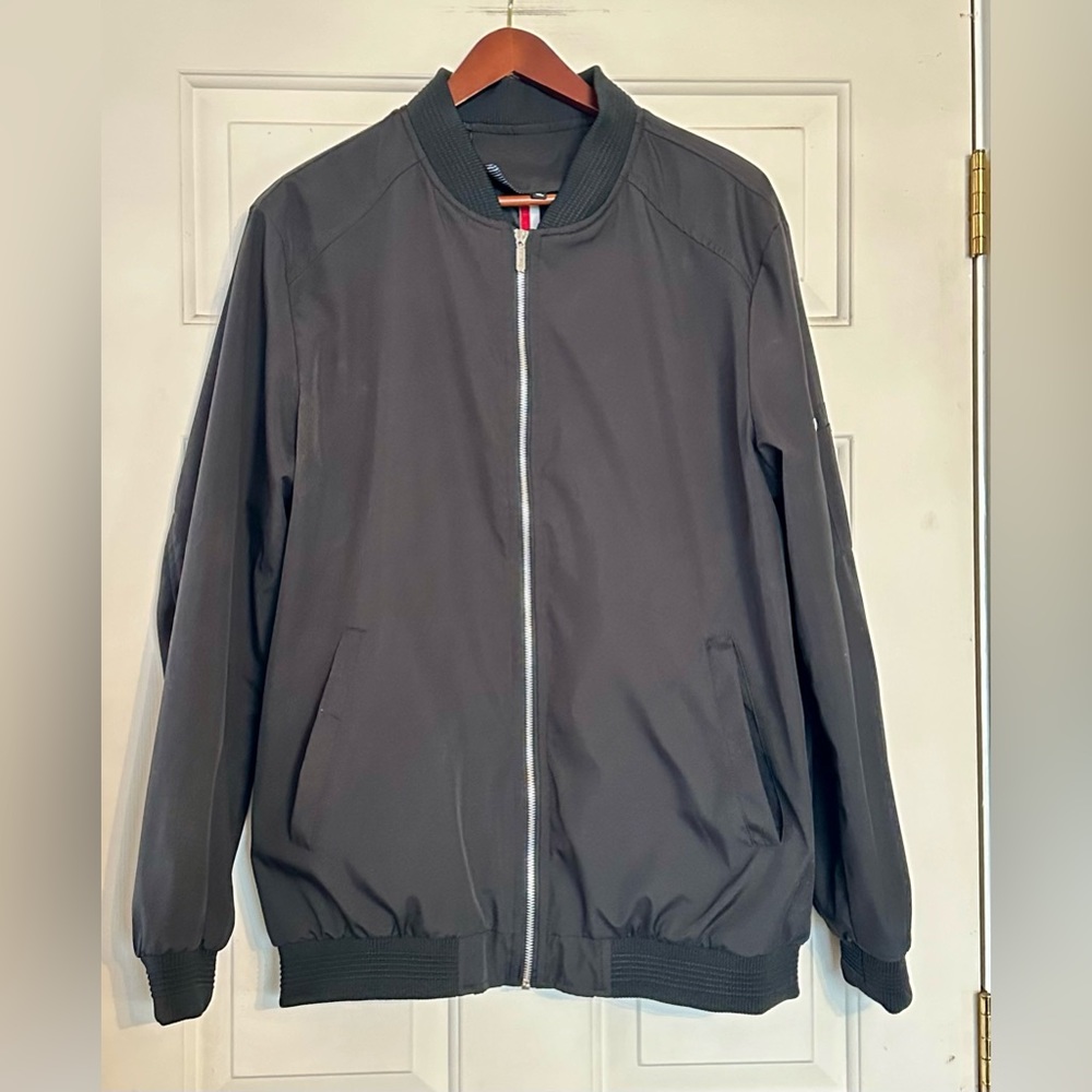 Vintage VOGUE FS Bomber Jacket Black Mens XL, Light Coat, Lined, Classic‎ Look.